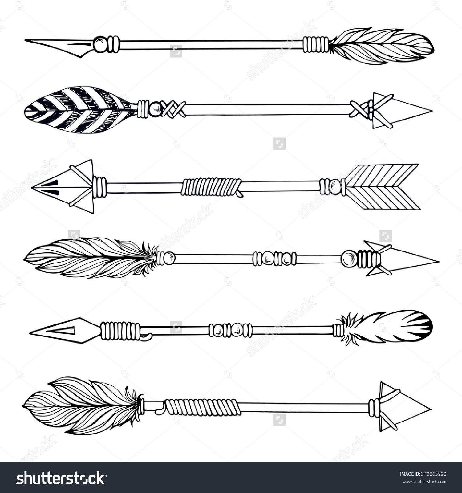 Стоковые векторные изображения по запросу Эскиз тату стрелы