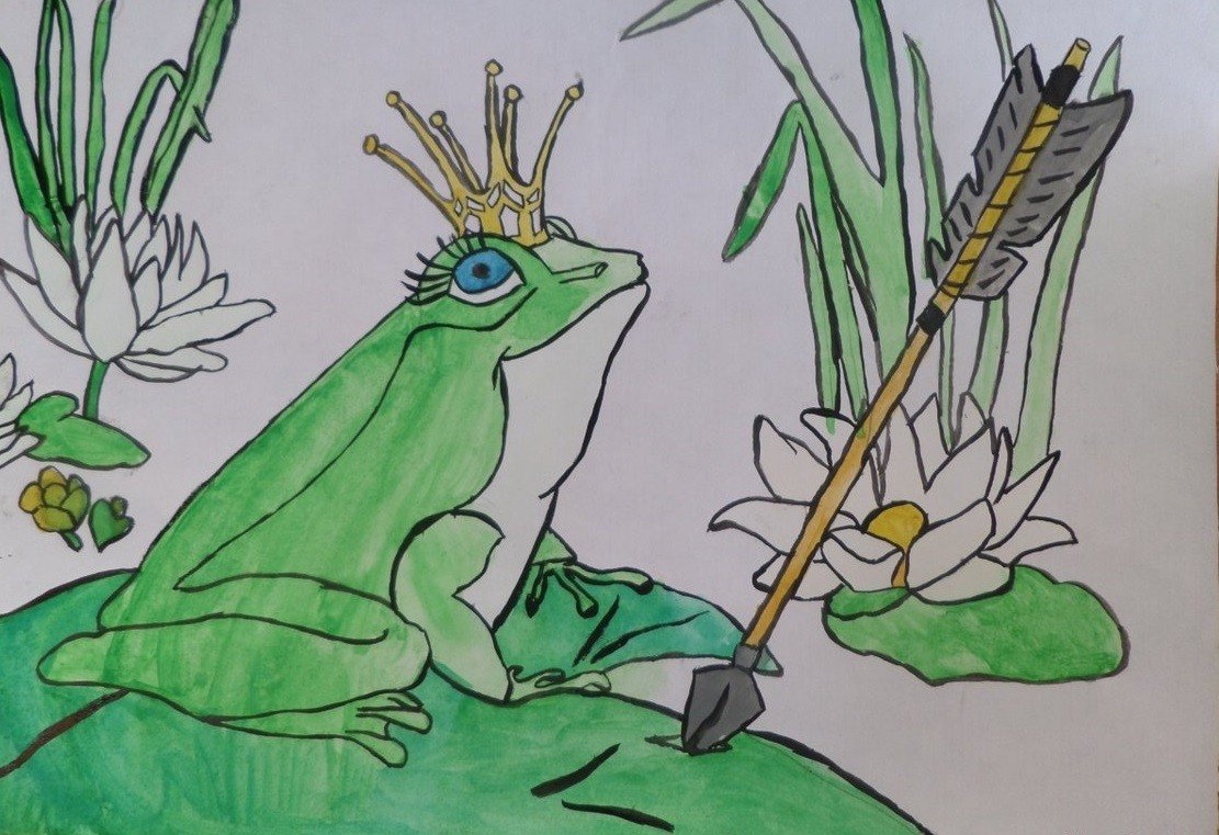Рисование для детей: нарисуем веселую лягушку