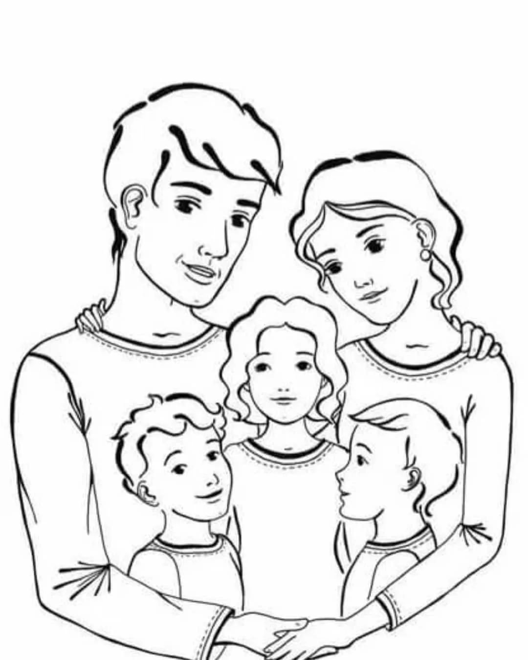 Раскраска семья
