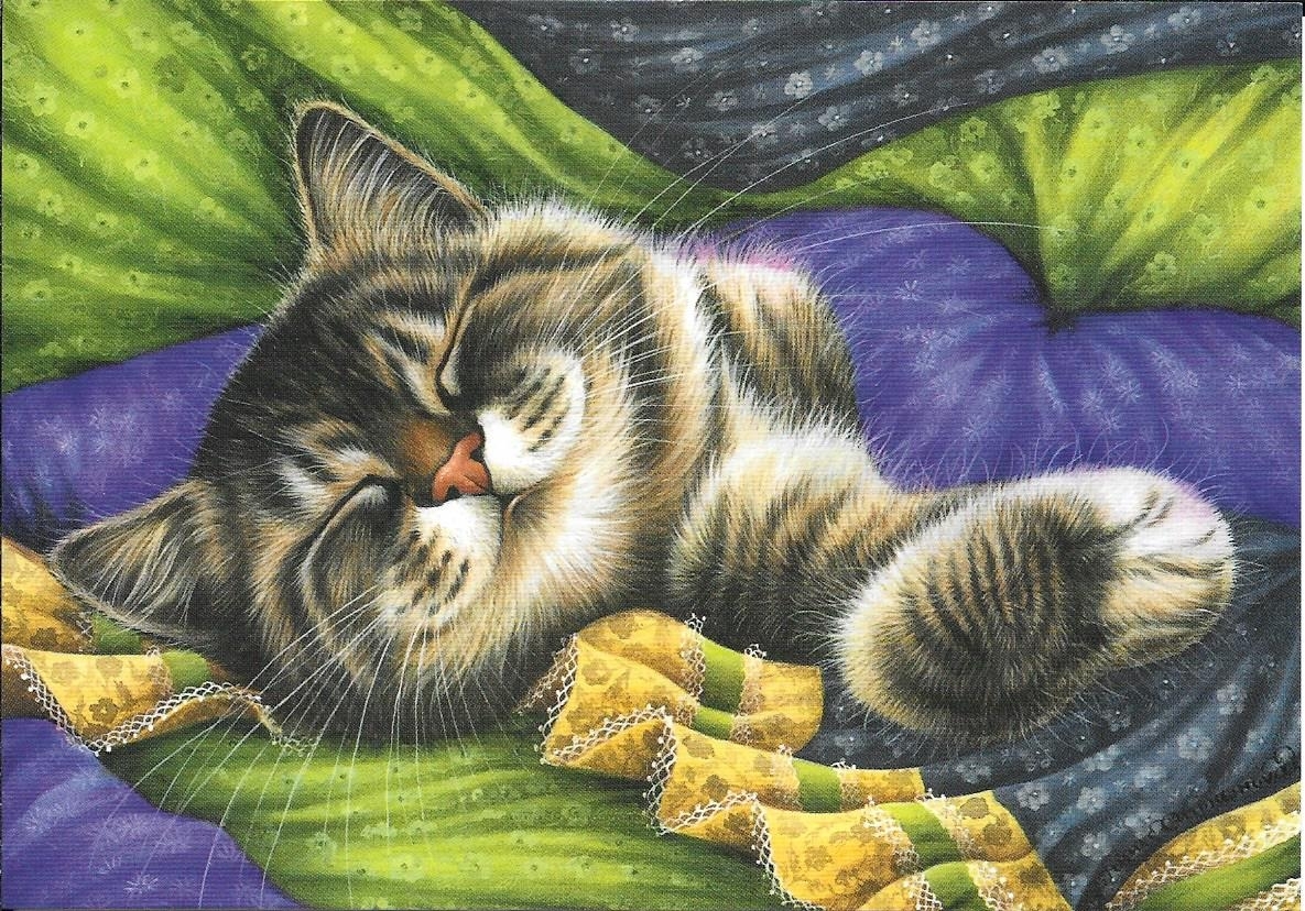 Поспи картинки. Художница Irina Garmashova-Cawton. Кошки художницы Ирины Гармашовой.