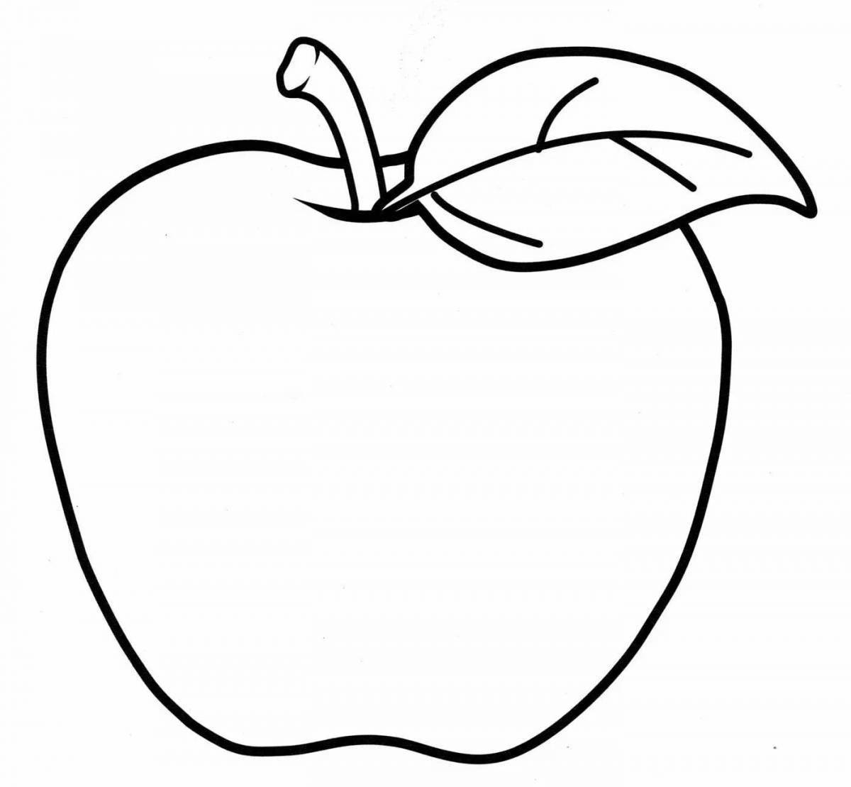 Яблоко и другие фрукты в раскрасках для детей
