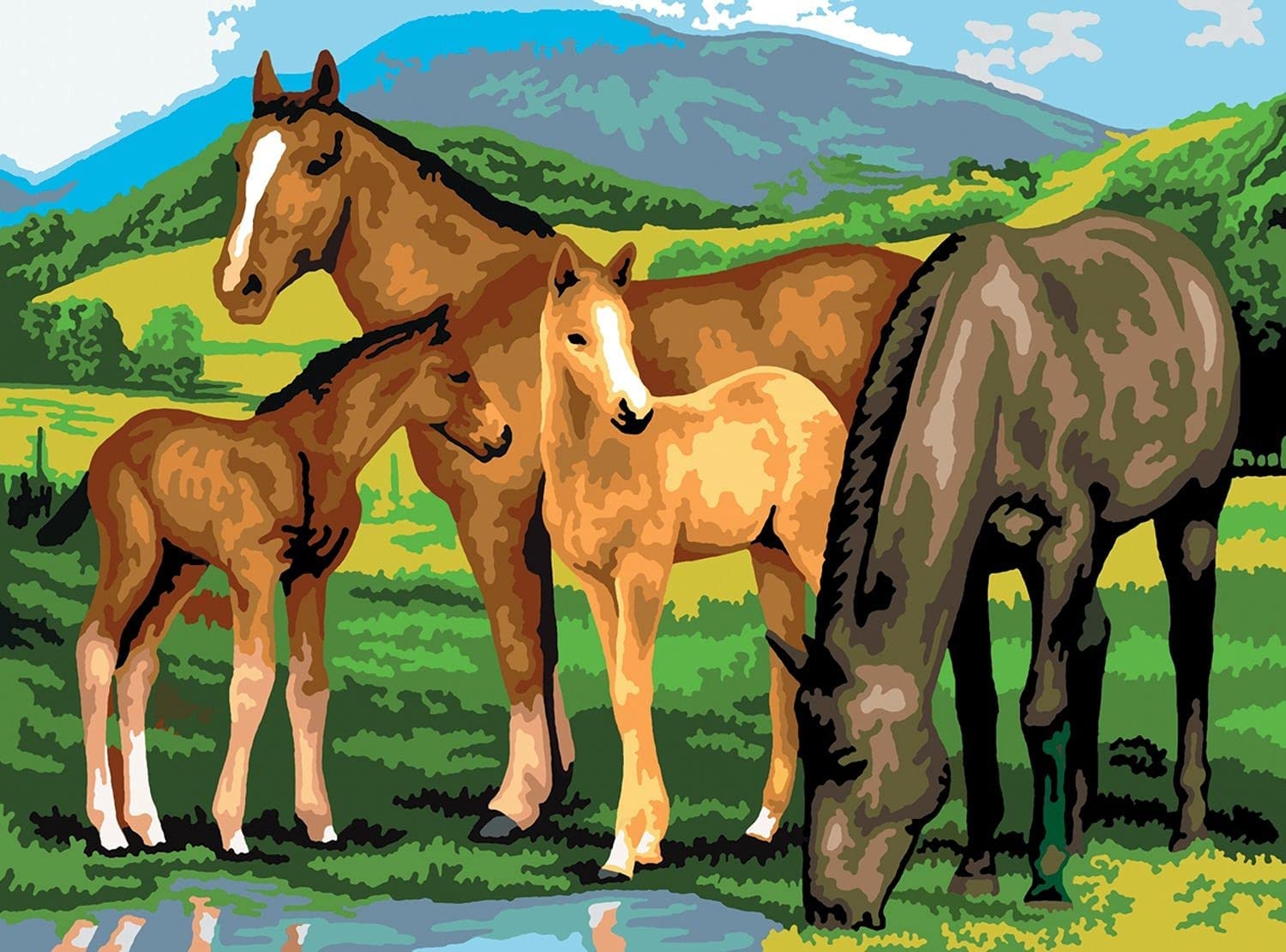 Horse family. Лошадь с жеребенком. Лошадь с жеребенком для детей. Картина "лошадь с жеребёнком". Семья лошадей.