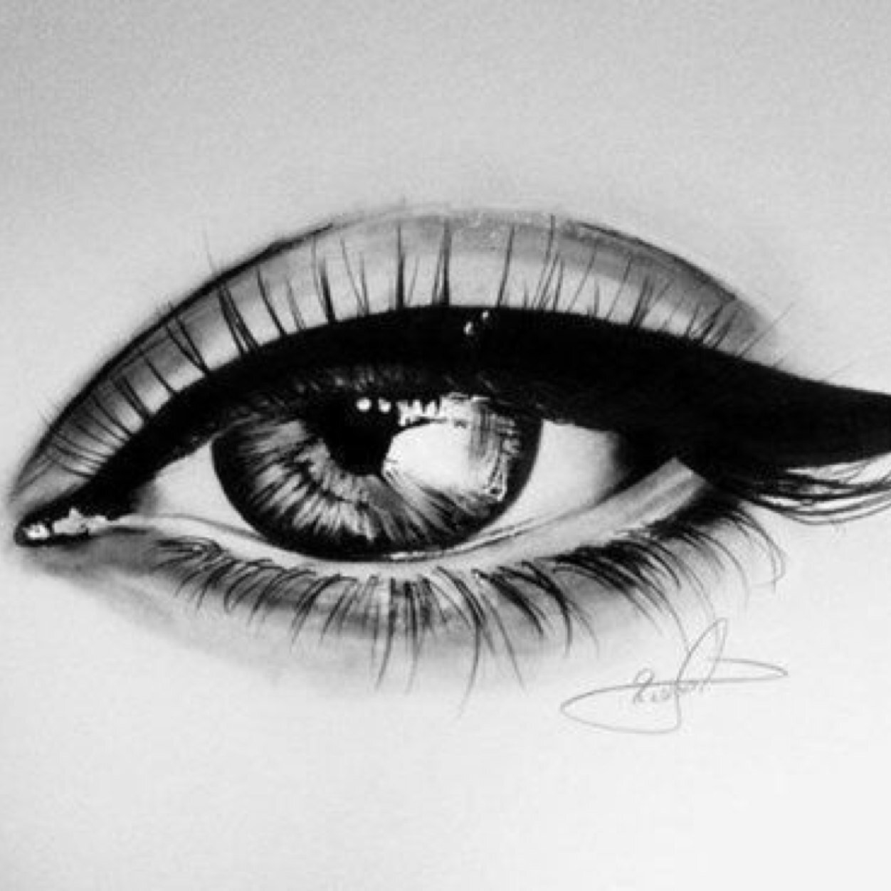 Черно белый глаз рисунок (47 фото)