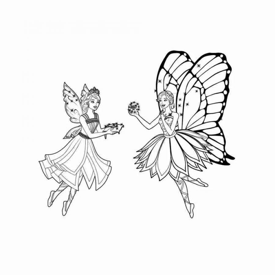 Раскраска Умка Первая Барби Бабочки-феи