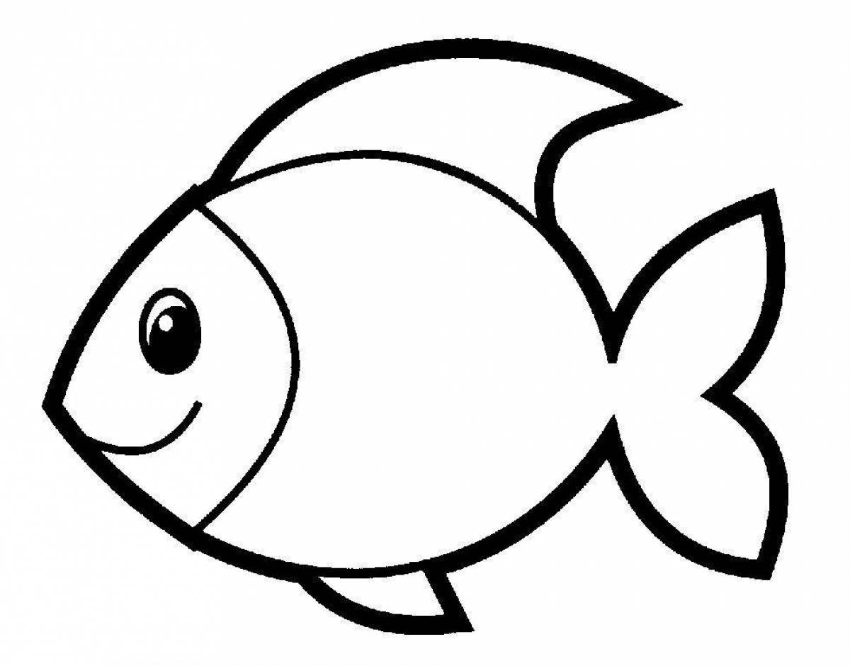 Скачать или распечатать раскраски Золотая рыбка для детей
