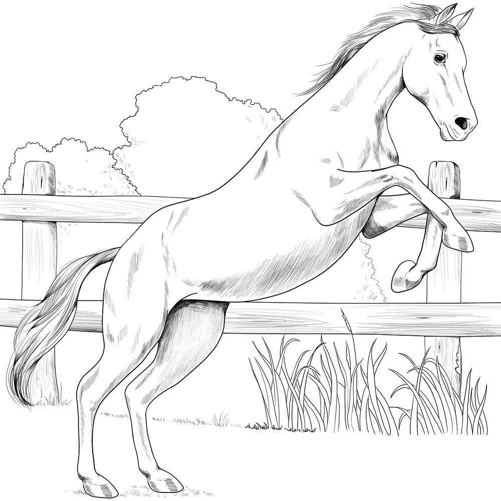 Красивая лошадка — раскраска