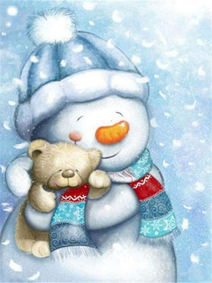 Новогодняя открытка снеговик рисунок (51 фото)
