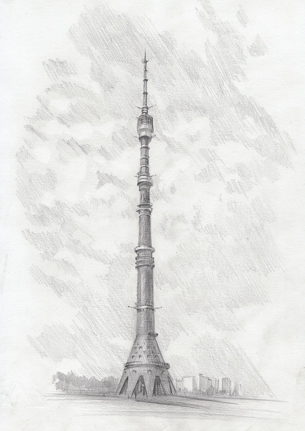 рисунок останкинская башня
