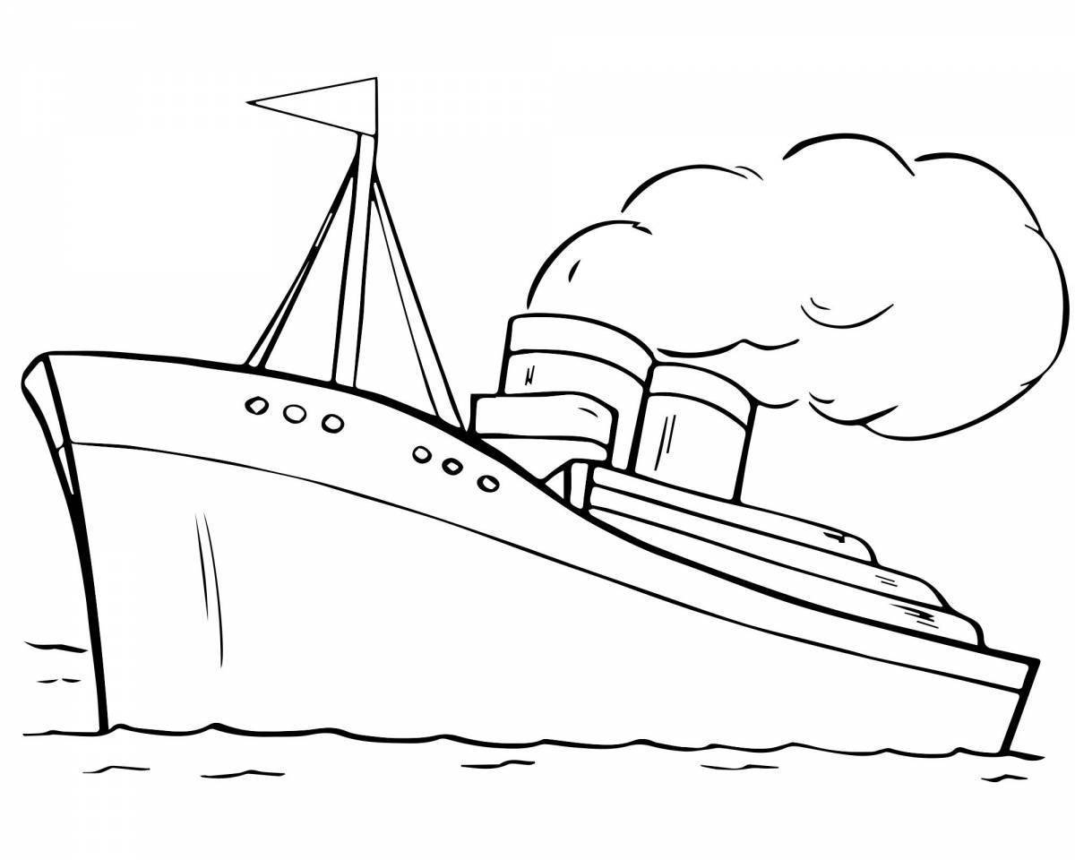 Раскраски кораблей, лодок, яхт