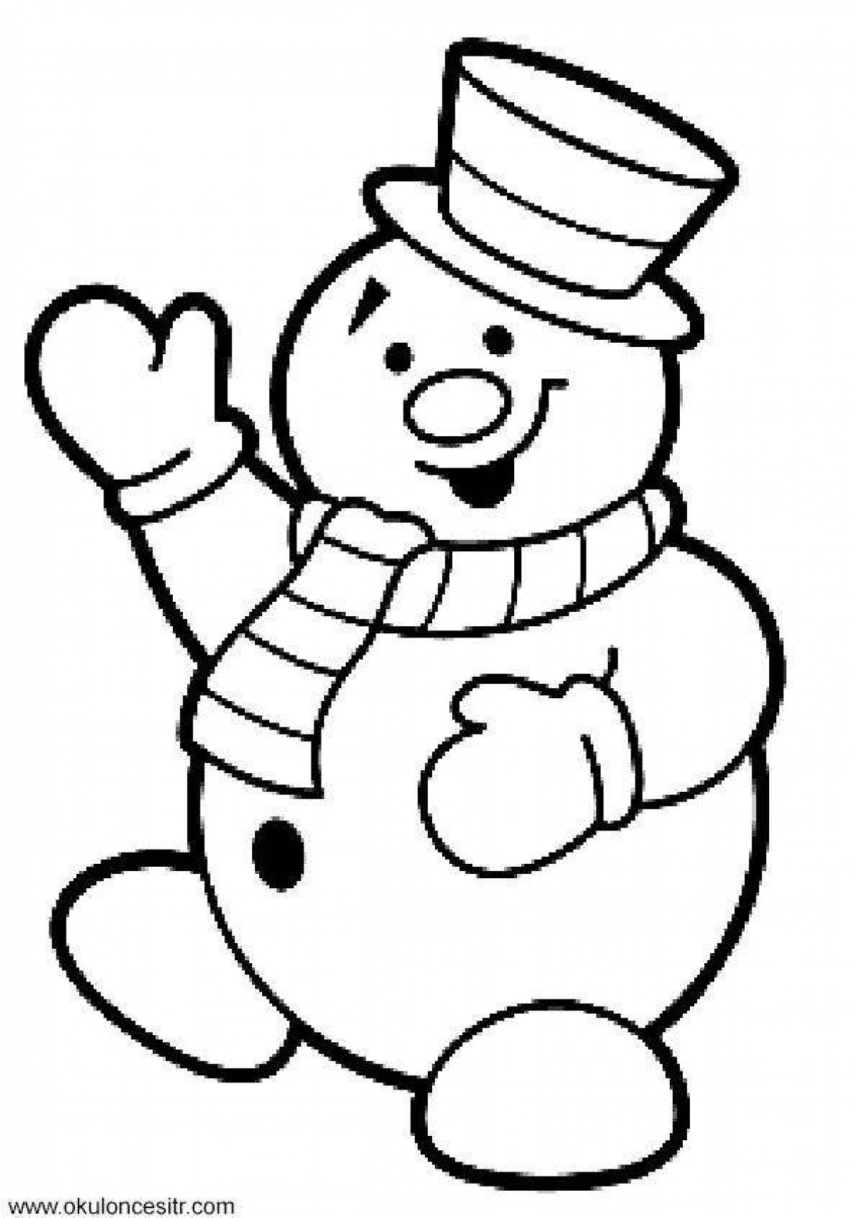 Раскраска Снеговик для детей