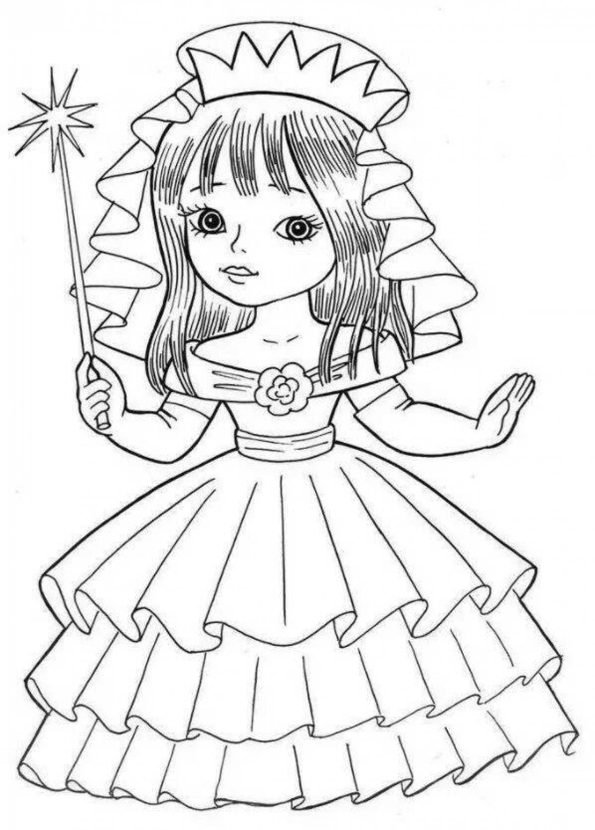 Раскраска с наклейками «Маленькая принцесса. Любимая кукла»