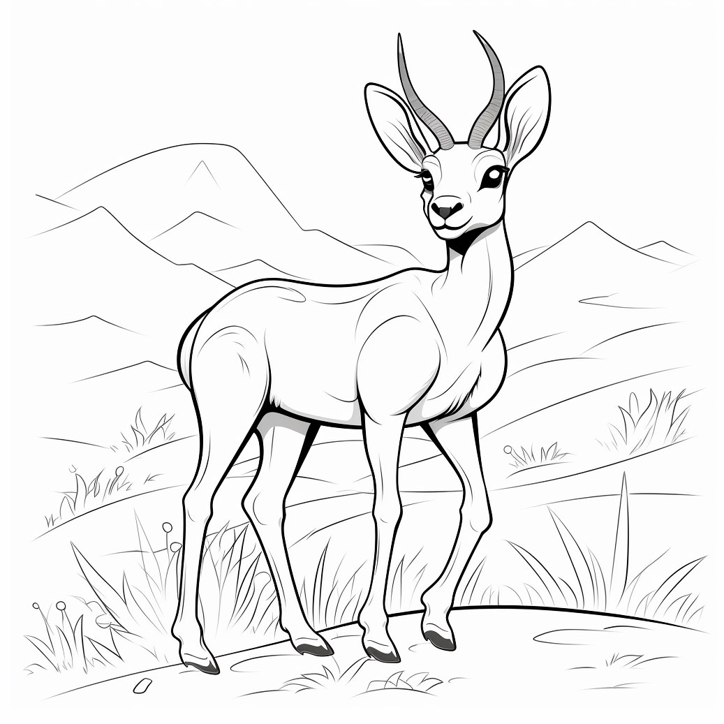 Раскраска с антилопой Антилопа