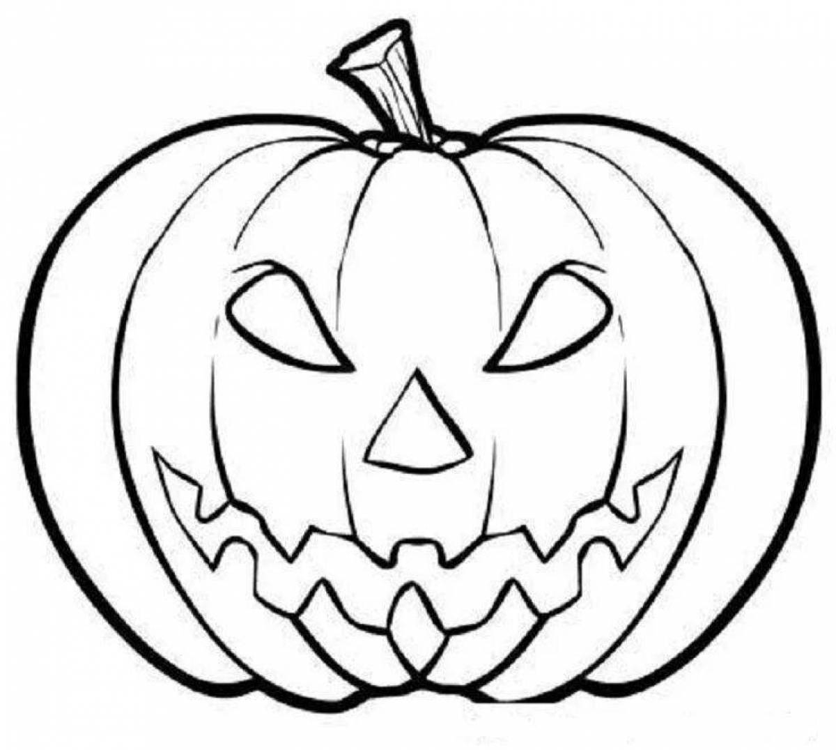 Символы Хэллоуин: раскраска тыквы