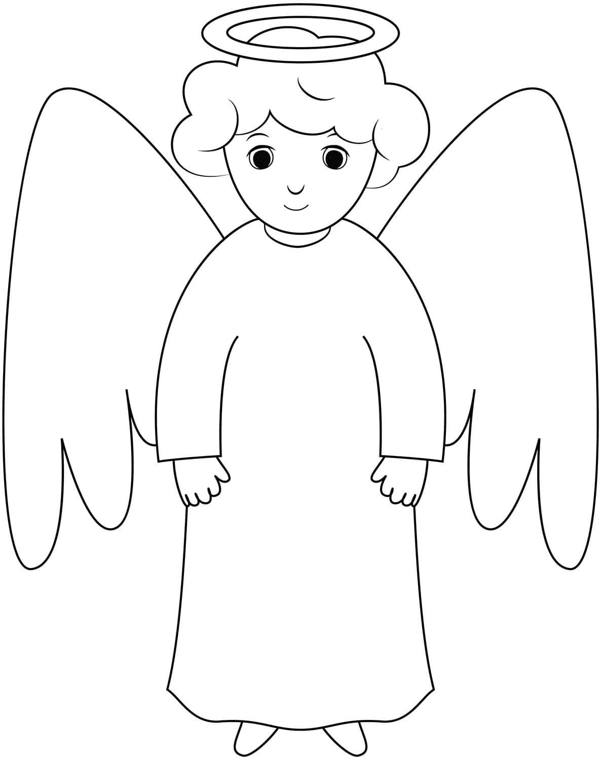 Рисунок ангела с крыльями для детей - 76 фото