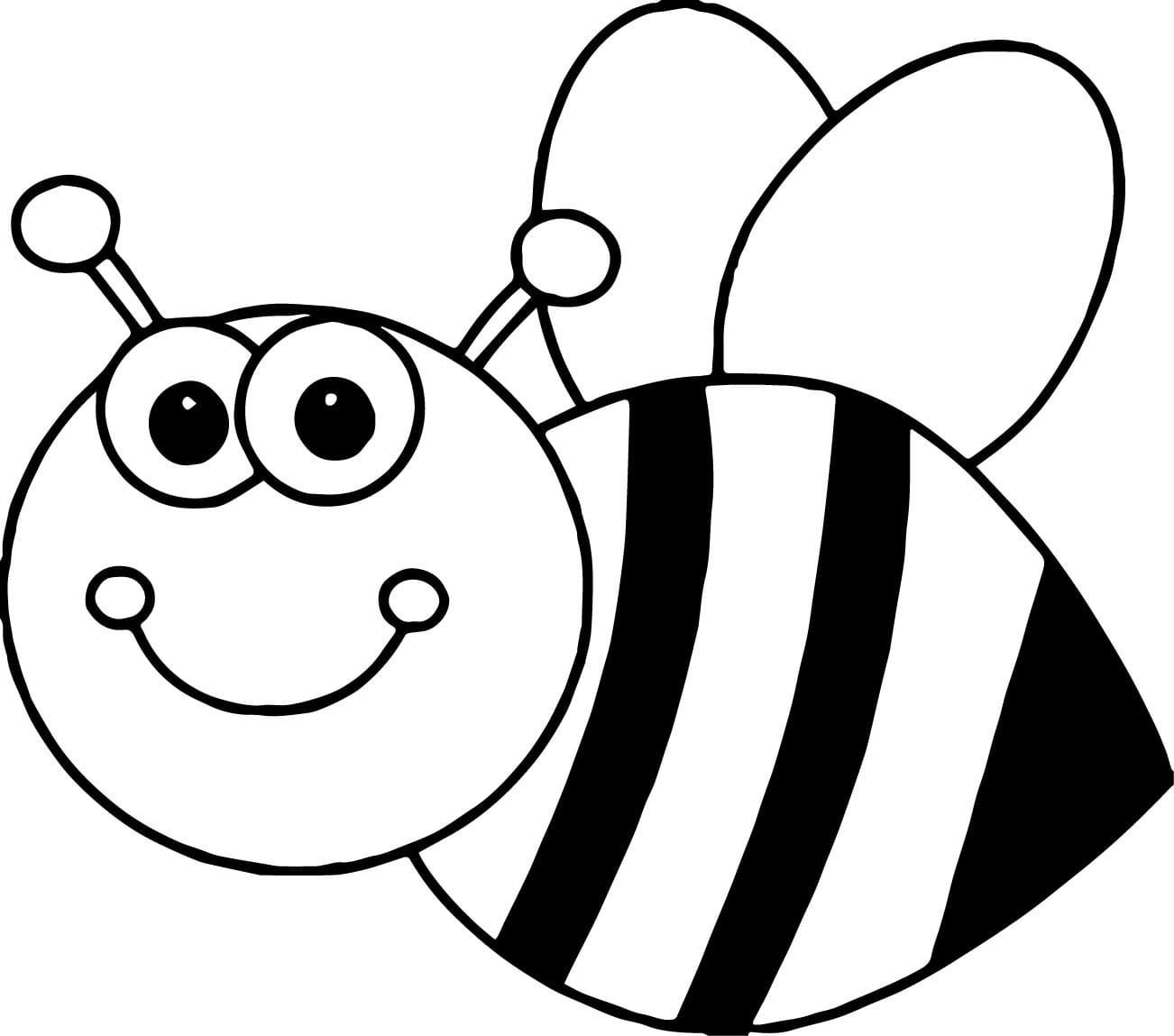 Раскраска онлайн Пчелка рисунок для детей бесплатно