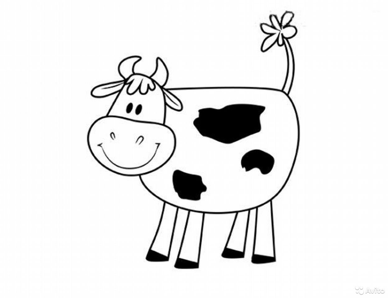 корова рисунок для детей простой