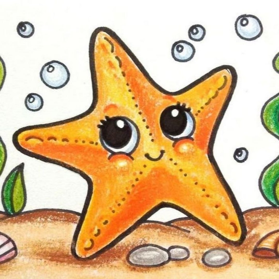 Морская звезда рисунок - 52 фото