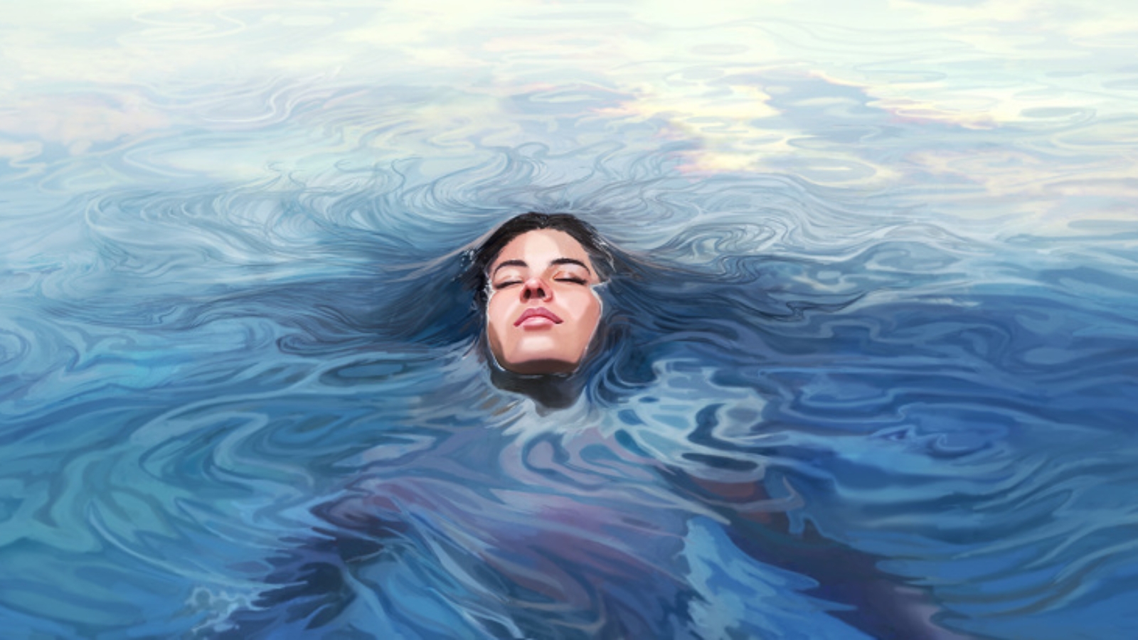 Девушка в воде. Голова девушки в воде. Девушка выныривает из воды. Лицо из под воды. Я тону я не умею плавать