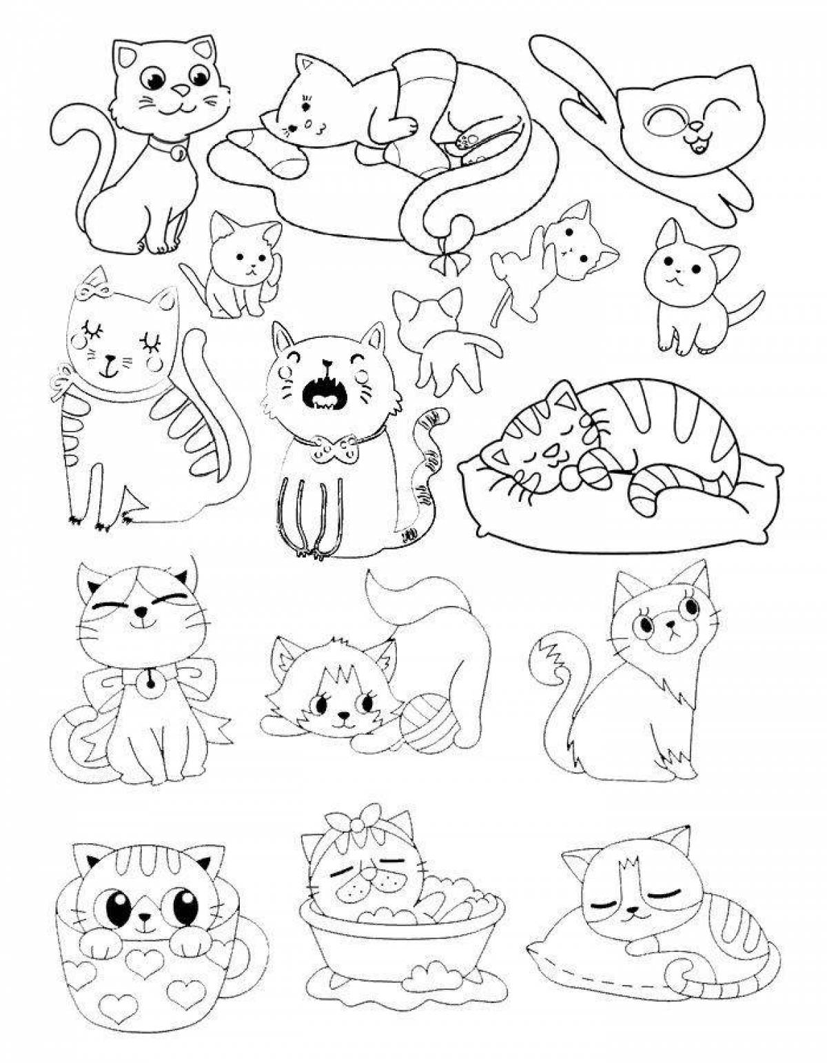 Картинки раскраски милые котят (54 фото)