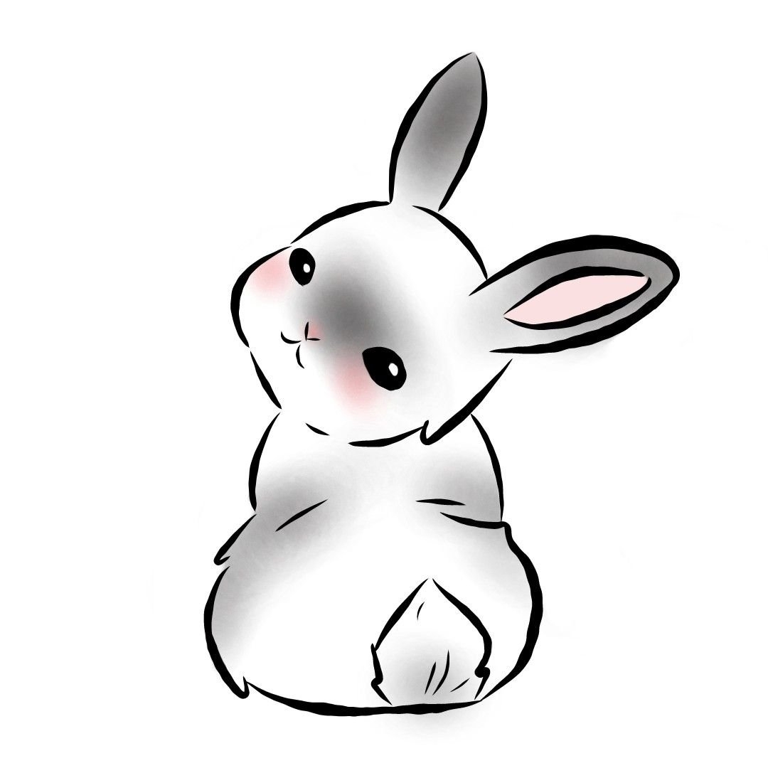 легкие рисунки для срисовки милые кролик