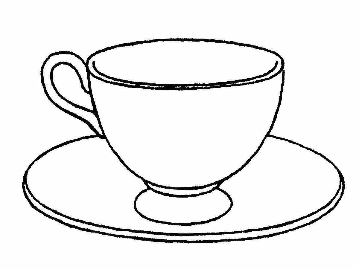 Кофе или чашка чая. Раскраски. Стилизованный иллюстрации для окрашивания на белом фоне.