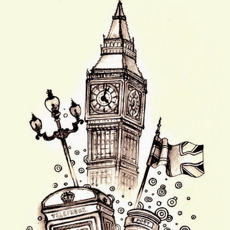 лондон зарисовки карандашом