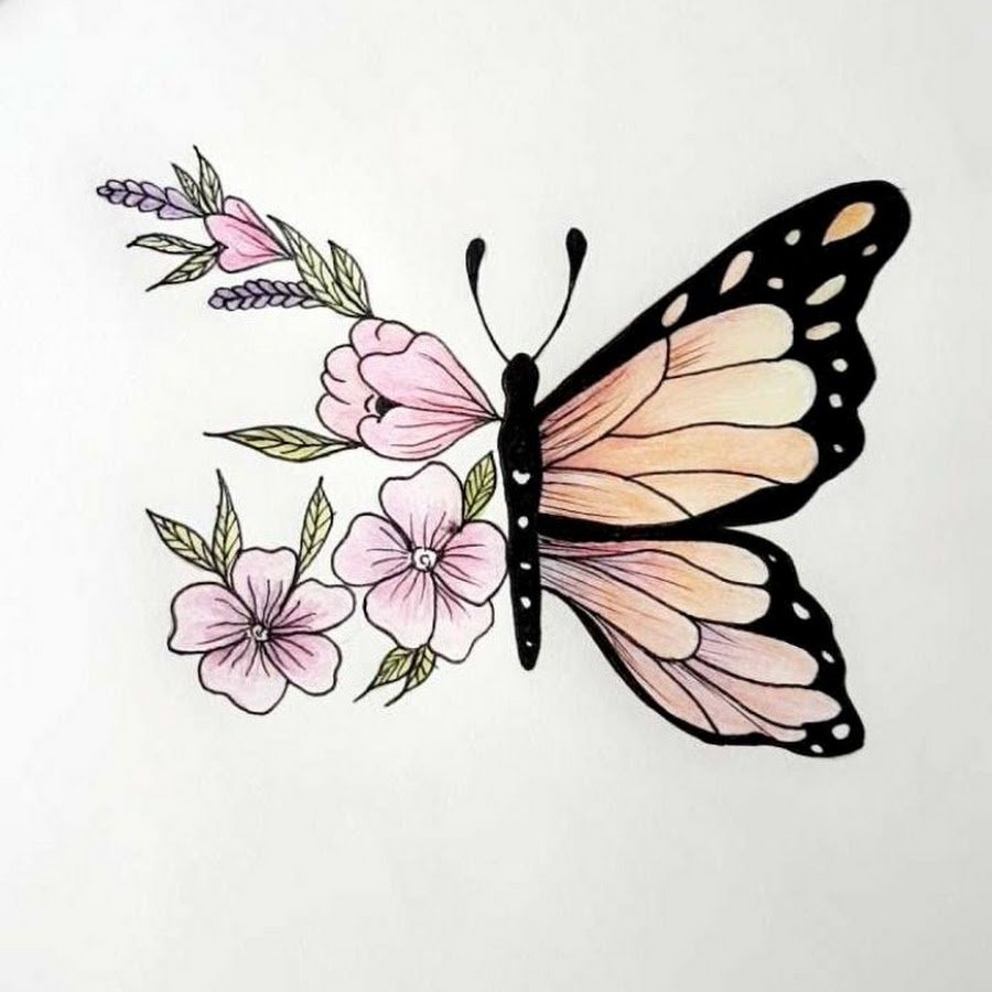Простой рисунок бабочки