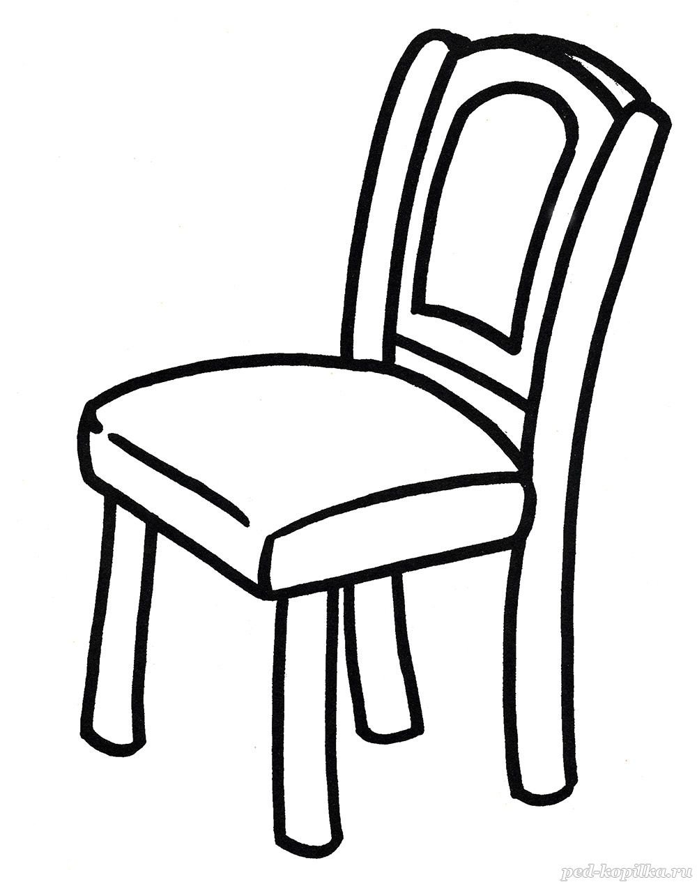Раскраска мебель для стола и стула и интерьер комнаты