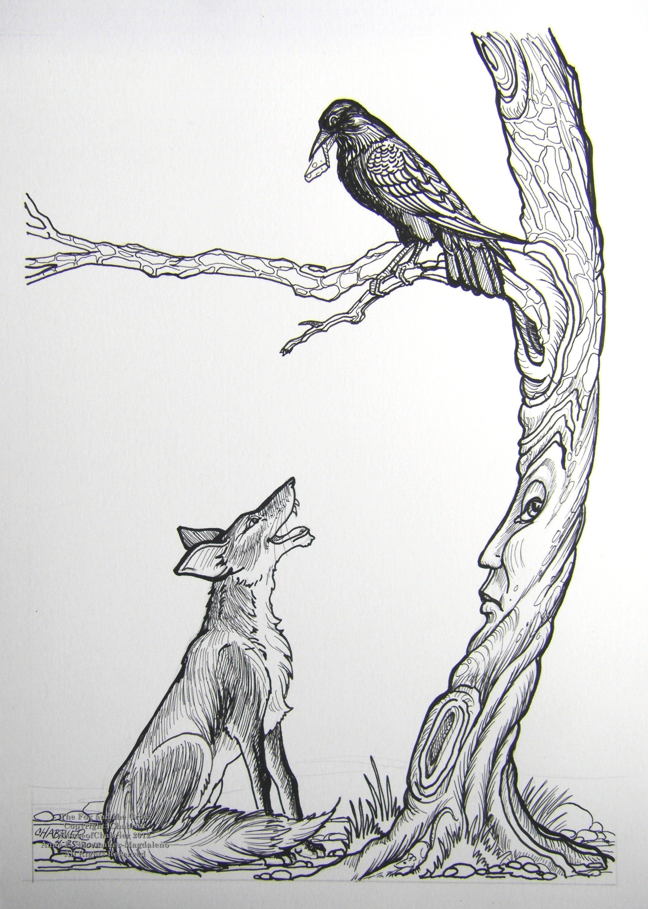 Ворона и лисица раскраска 60 фото