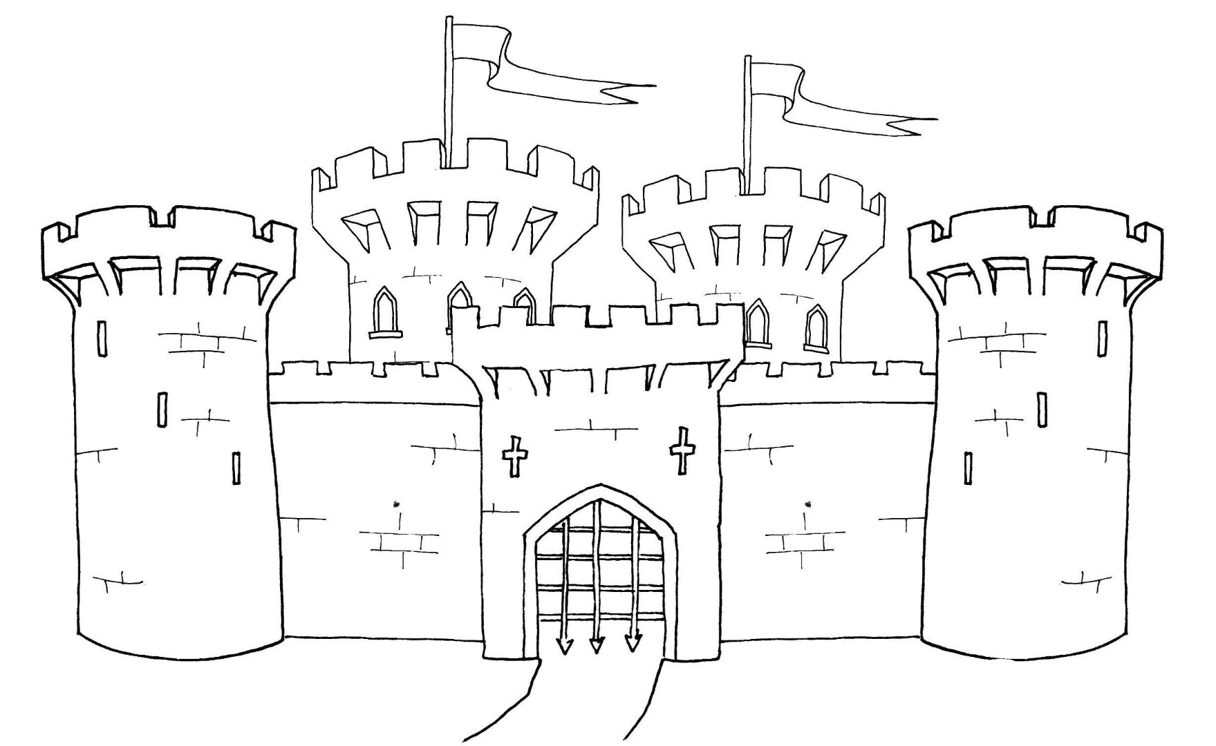 Рисунок замка средневековья