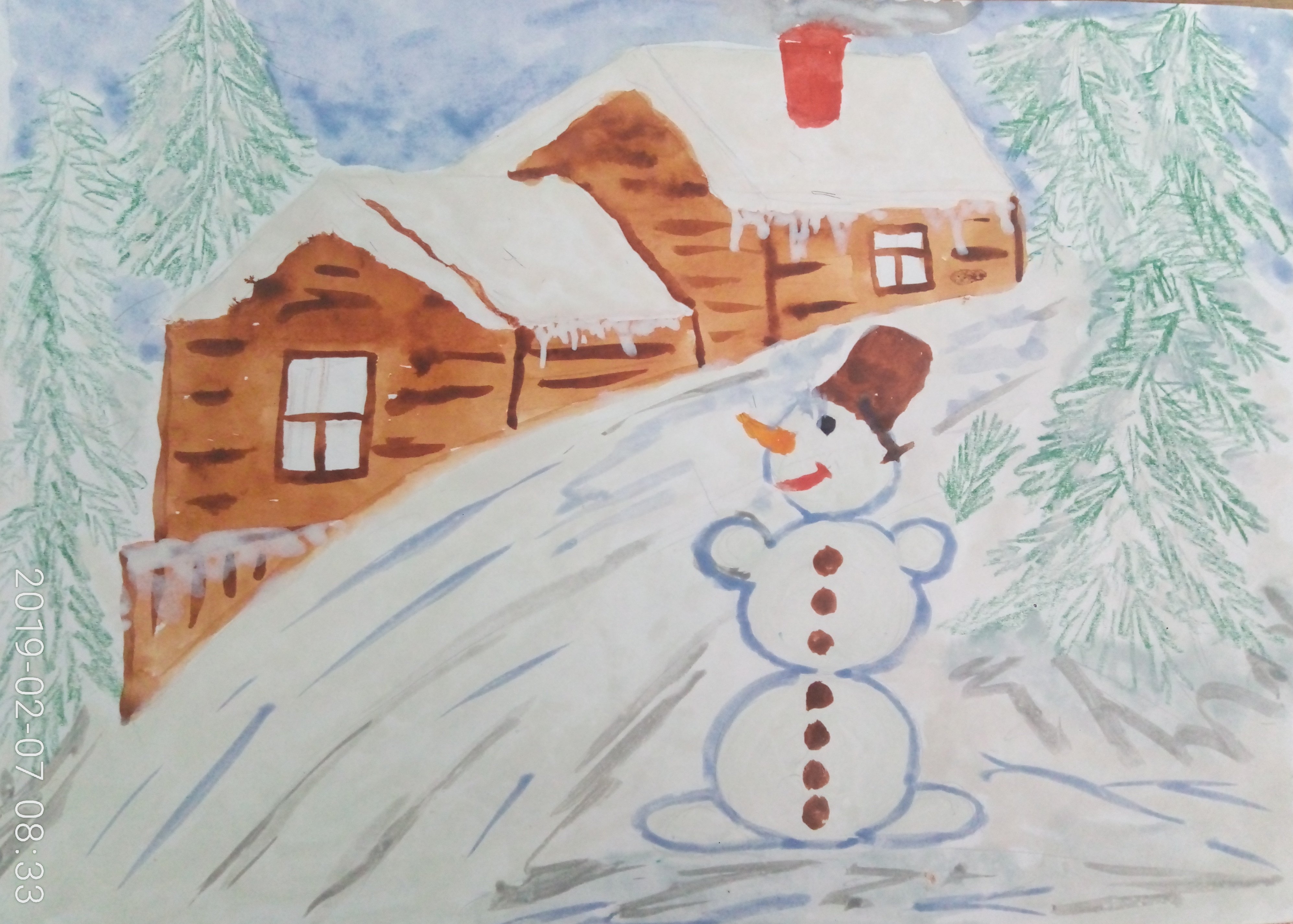 Детские рисунки зимние забавы 56 фото