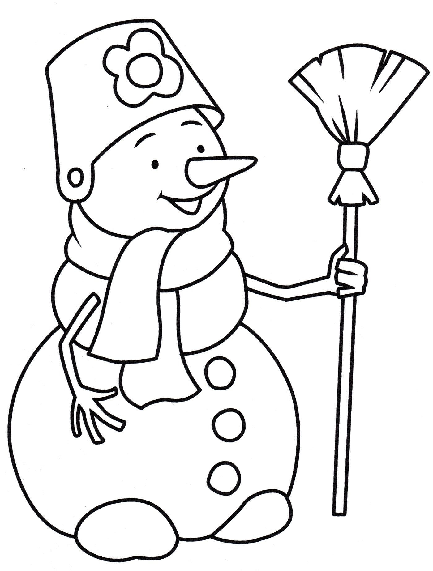Раскраска Снеговик для детей