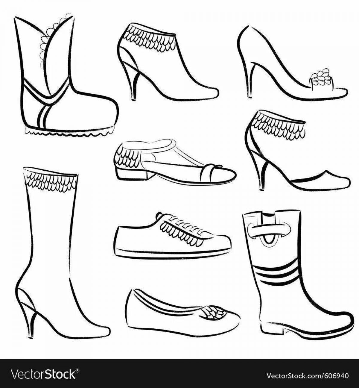 Раскраска Женская обувь
