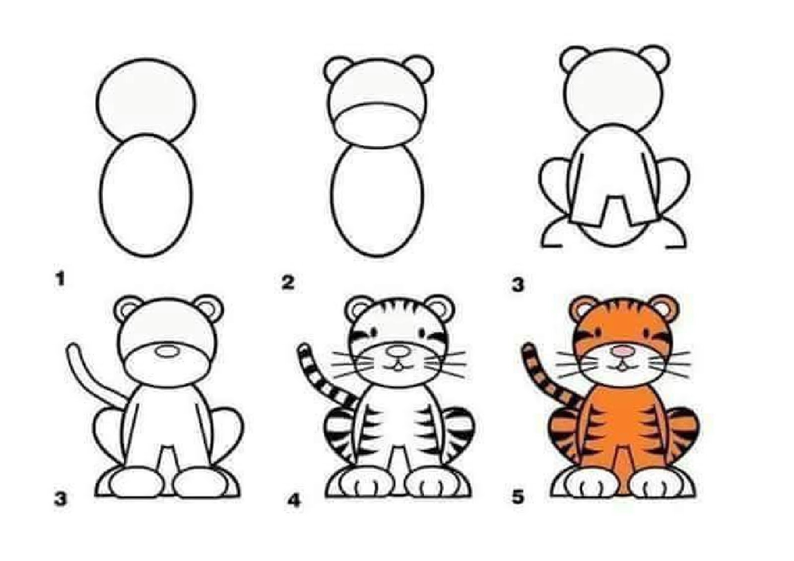 Картинки которые можно нарисовать ребенку. Пошаговое рисование для детей. Схемы рисования для дошкольников. Поэтапное рисование тигренка для детей. Схема рисования тигра для детей.