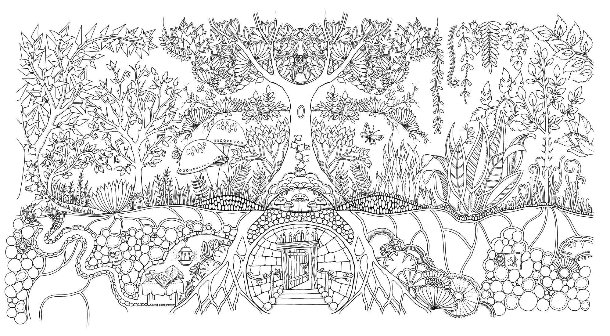 Бомбическая раскраска «Загадочный лес», 16 страниц
