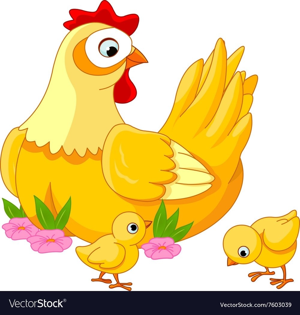 Раскраска курица с цыплятами - 50 фото