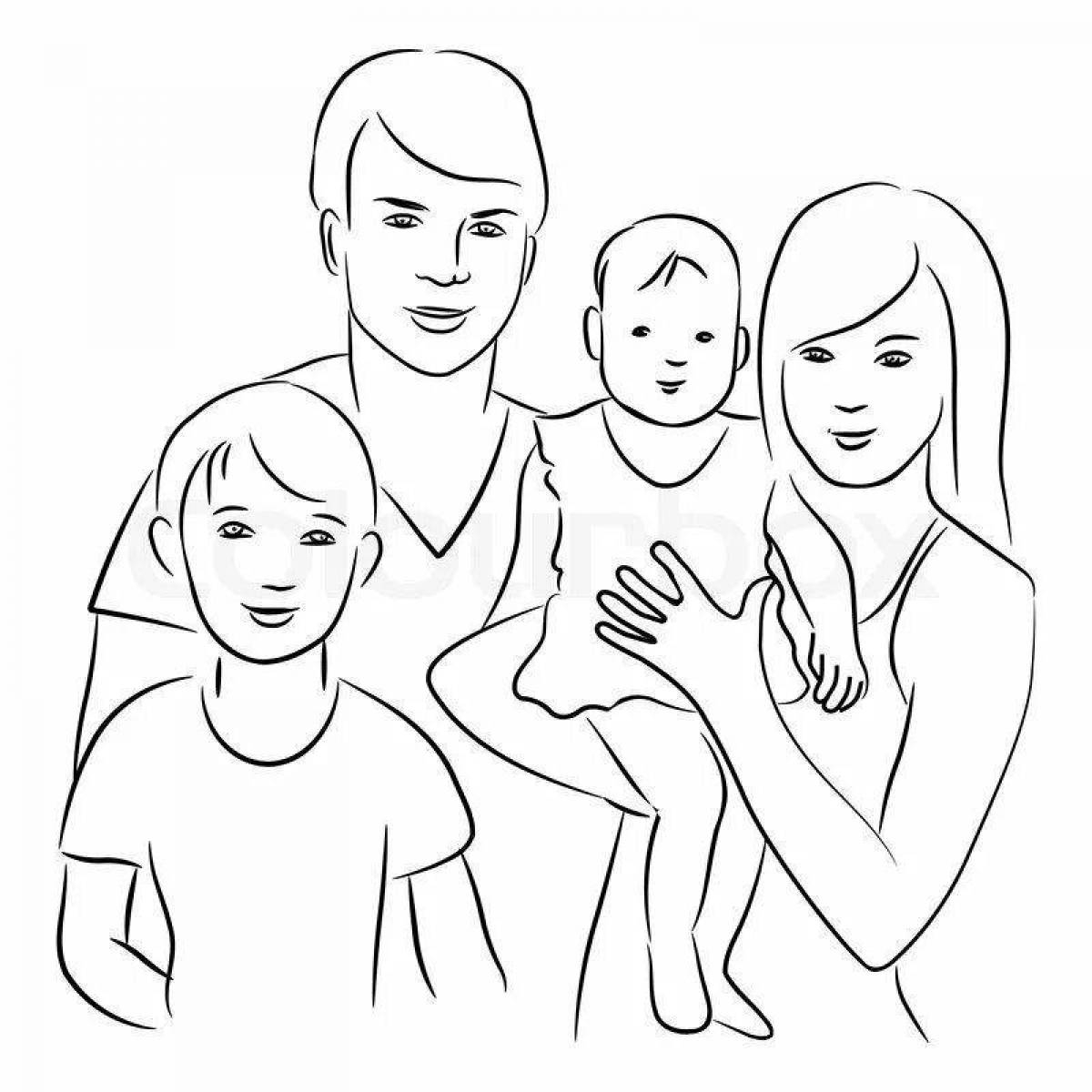 Рисунки семьи для срисовки