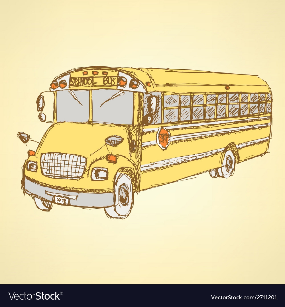 Школьный автобус рисунок - 27 фото