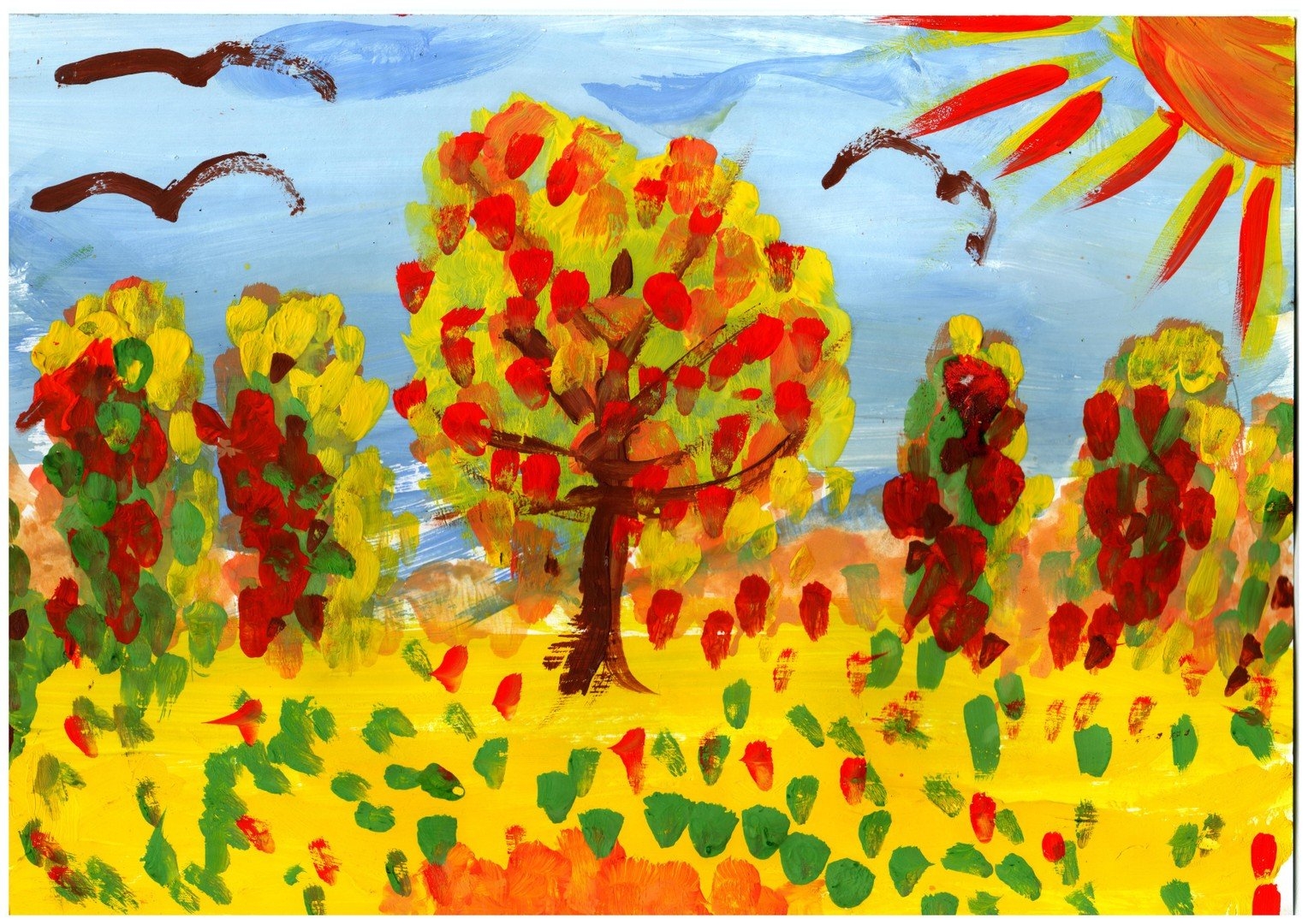 Рисунок на тему «Осень» в детский сад: 50 фото