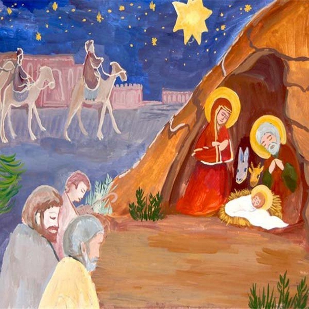 рисунок на тему рождество христово