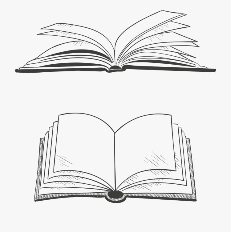Рисунок книги карандашом в развернутом виде