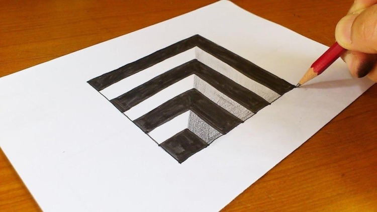 Рисунок карандашом иллюзия легкие