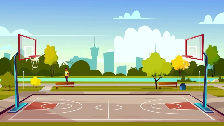 Basketball background cartoon