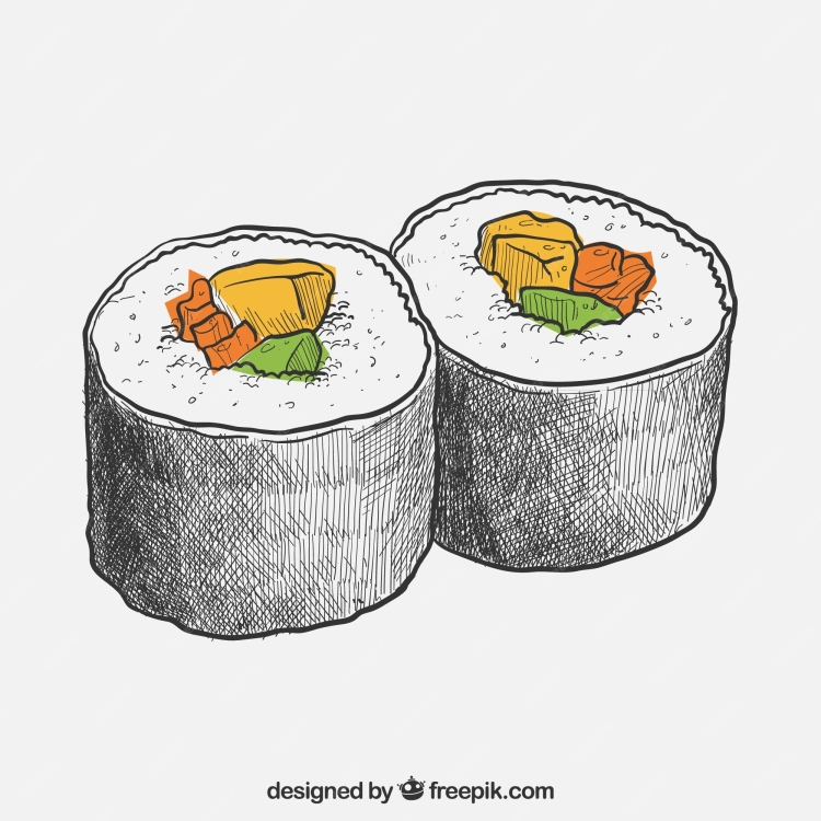 Роллы нарисованные
