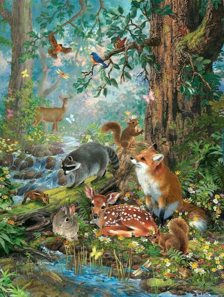 Животные в лесу рисунок