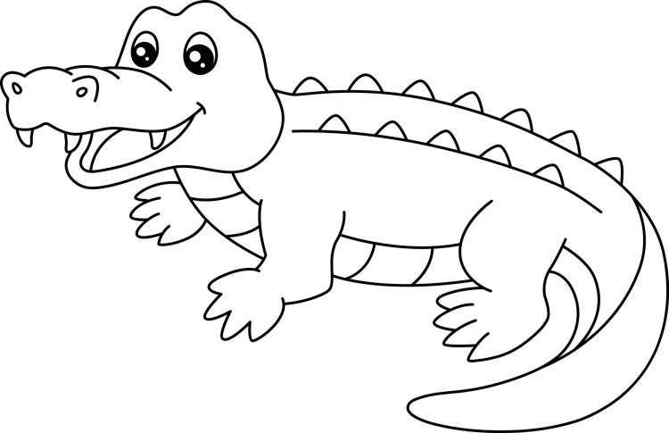 Крокодил картинка раскраска