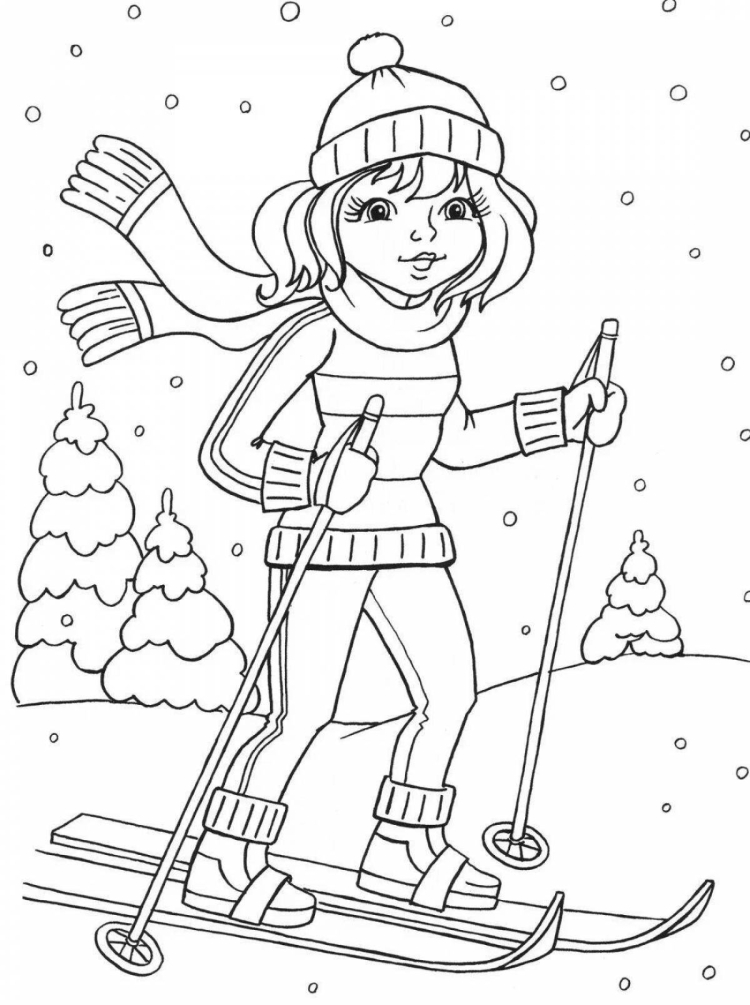 Зима и Новый год: 40 картинок-раскрасок для детей