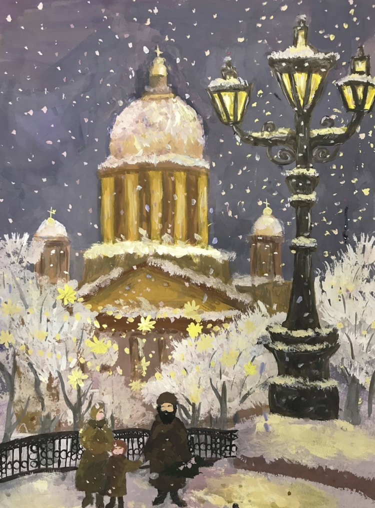 Новогодний петербург рисунок