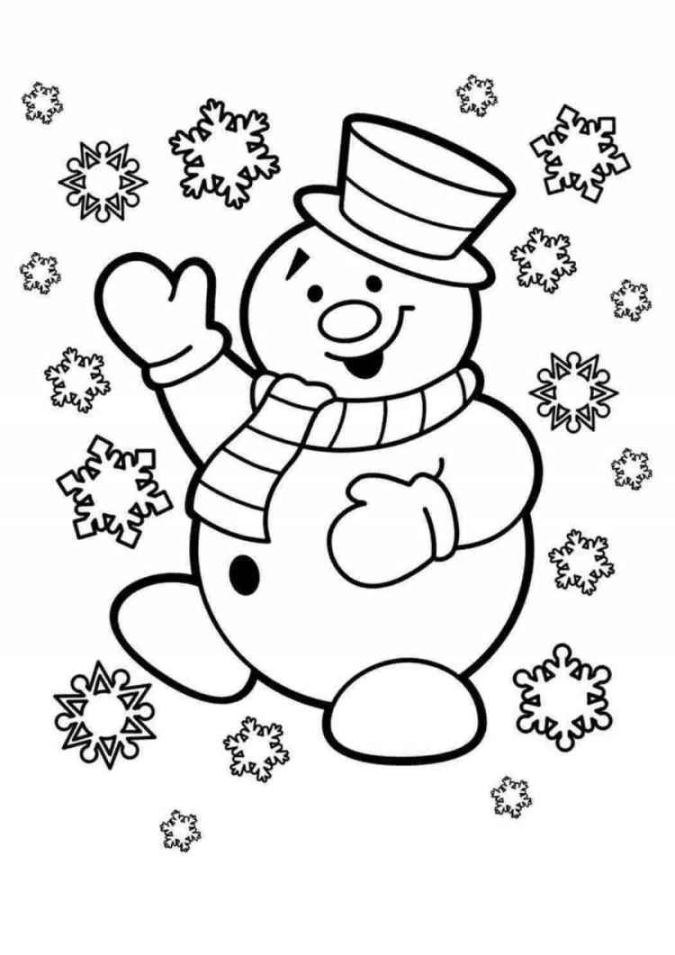 Раскраски Снеговик | Новый год, елки, подарки, скачать и распечатать бесплатно