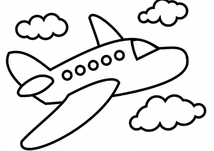 Раскраска для малышей самолетик